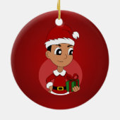 Cartoon kerstman keramisch ornament (Achterkant)