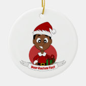 Cartoon kerstman keramisch ornament (Voorkant)