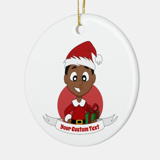 Cartoon kerstman keramisch ornament (Links)