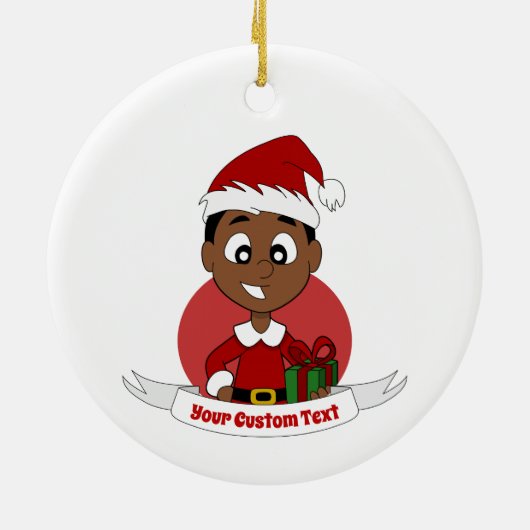 Cartoon kerstman keramisch ornament (Achterkant)