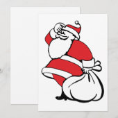 Cartoon Kerstman kerstman kerstman, speelgoedzak Feestdagenkaart (Voorkant / Achterkant)