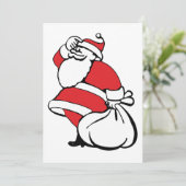 Cartoon Kerstman kerstman kerstman, speelgoedzak Feestdagenkaart (Staand voorkant)