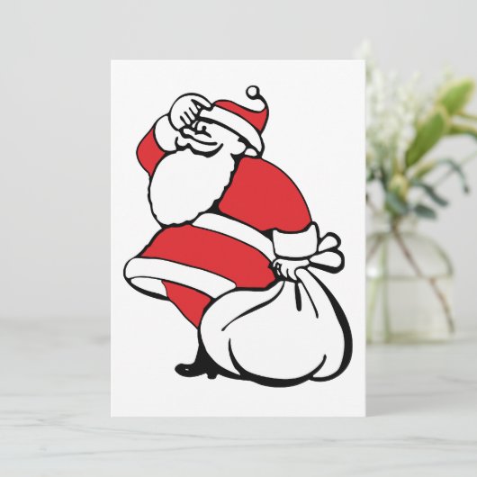 Cartoon Kerstman kerstman kerstman, speelgoedzak Feestdagenkaart (Staand voorkant)