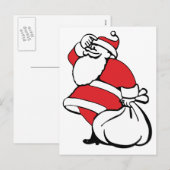 Cartoon Kerstman kerstman kerstman, speelgoedzak Feestdagenkaart (Voorkant / Achterkant)