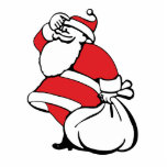 Cartoon Kerstman kerstman kerstman, speelgoedzak Fotobeeldje Ornament<br><div class="desc">illustratie cartoon kerstfeestdag,  ontwerp voor een clipart met een jul kerstman met een zak speelgoed. Hij lijkt erop dat hij zijn rendier heeft verloren. Verzamel alle drie!</div>