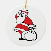 Cartoon Kerstman kerstman kerstman, speelgoedzak Keramisch Ornament (Voorkant)
