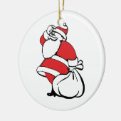 Cartoon Kerstman kerstman kerstman, speelgoedzak Keramisch Ornament (Links)