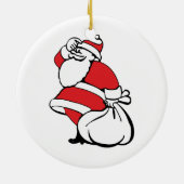 Cartoon Kerstman kerstman kerstman, speelgoedzak Keramisch Ornament (Achterkant)