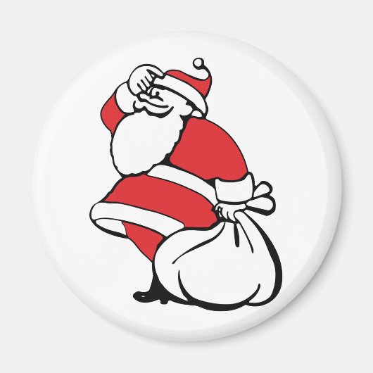 Cartoon Kerstman kerstman kerstman, speelgoedzak Magneet (Voorkant)