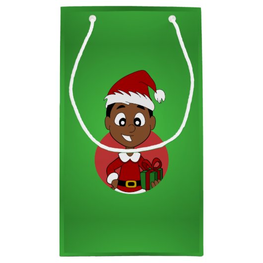 Cartoon kerstman klein cadeauzakje (Achterkant)