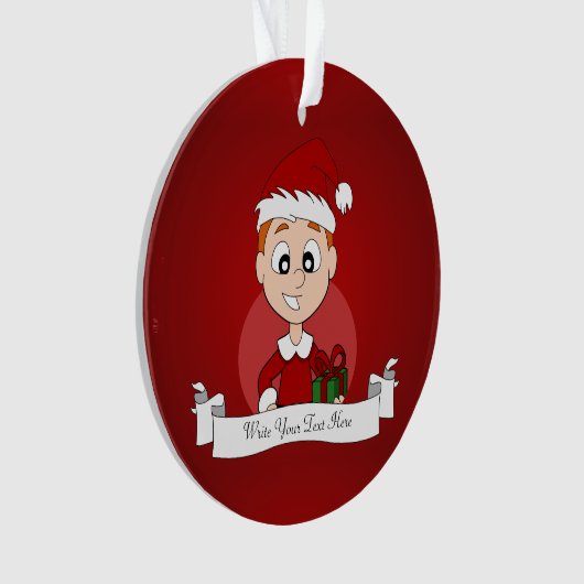Cartoon kerstman ornament (voorkant)