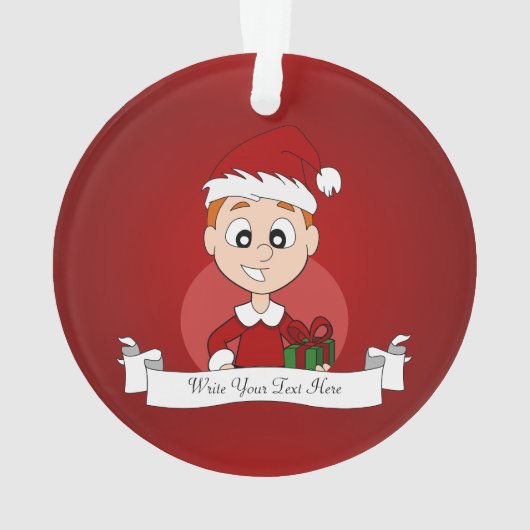 Cartoon kerstman ornament (achterkant)