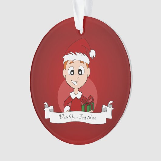 Cartoon kerstman ornament (voorkant)