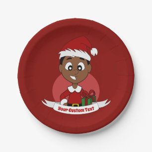 Cartoon kerstman papieren bordje