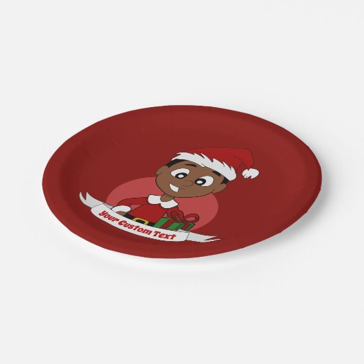Cartoon kerstman papieren bordje (Gekanteld)