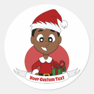 Cartoon kerstman ronde sticker