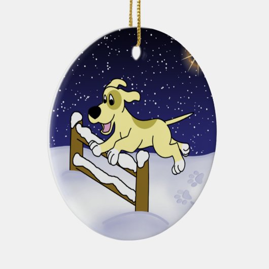 Cartoon Kerstmis Agility Dog Ornament (Rechts)