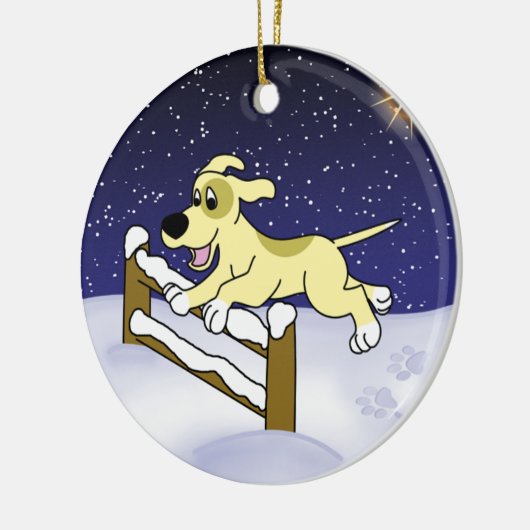 Cartoon Kerstmis Agility Dog Ornament (Links)