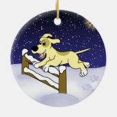 Cartoon Kerstmis Agility Dog Ornament (Achterkant)