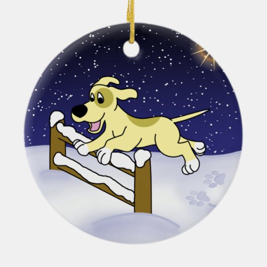 Cartoon Kerstmis Agility Dog Ornament (Achterkant)