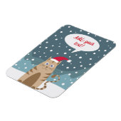 Cartoon kerstmis kittenspeech bubble add text magneet (Linkerzijde)