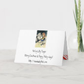 Cartoon Kerstmis Pizza en Donut Feestdagen Kaart (Achterkant)