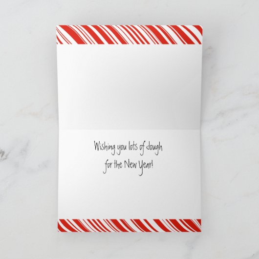 Cartoon Kerstmis Pizza en Donut Feestdagen Kaart (Binnen)