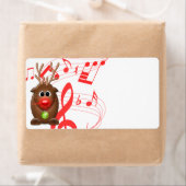 Cartoon Kerstmis Rendier Blank Verzendlabels Etiket (Insitu)