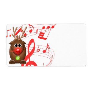 Cartoon Kerstmis Rendier Blank Verzendlabels Etiket