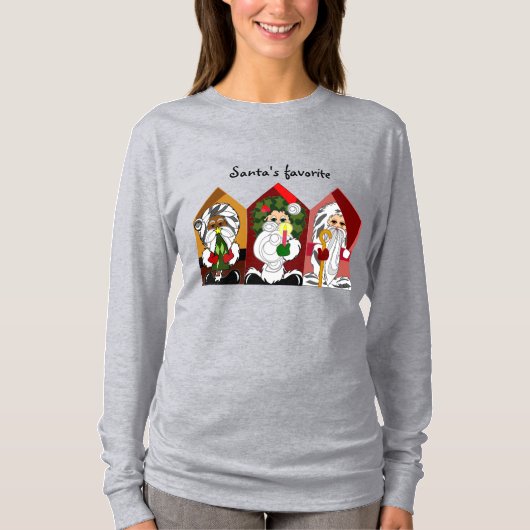 Cartoon Kerstmis Santa  T-shirt (Voorkant)