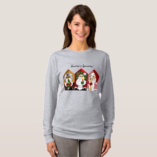 Cartoon Kerstmis Santa  T-shirt (Voorkant volledig)