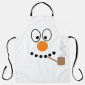 Cartoon Kerstmis Sneeuwman gezicht Schort (Voorkant)
