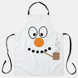 Cartoon Kerstmis Sneeuwman gezicht Schort