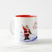 Cartoon kerstmis tweekleurige koffiemok (Voorkant links)