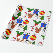Cartoon kerstpapier cadeaupapier (Uitgerold)