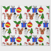 Cartoon kerstpapier cadeaupapier (Vlak)