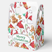 Cartoon kerstpatroon bedankdoosjes (Geopend)