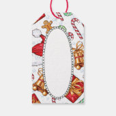 Cartoon kerstpatroon cadeaulabel (Achterkant)