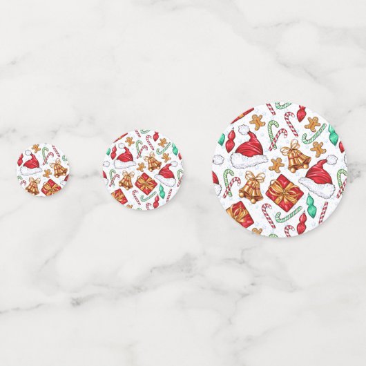 Cartoon kerstpatroon confetti (Voorkanten)