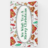 Cartoon kerstpatroon spandoek (Verticaal)