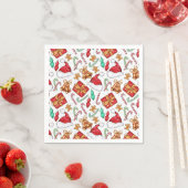 Cartoon kerstpattern Napkins Servet (Insitu)