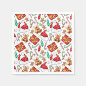 Cartoon kerstpattern Napkins Servet (Voorkant)