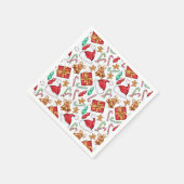 Cartoon kerstpattern Napkins Servet (Hoek)