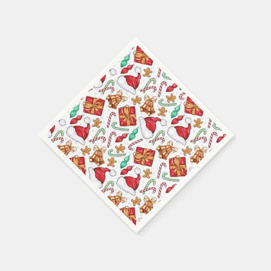 Cartoon kerstpattern Napkins Servet (Hoek)