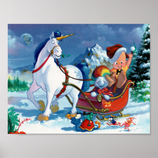 Cartoon kerstposter poster