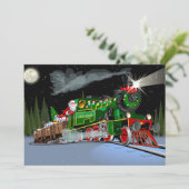 Cartoon kersttrein Briefkaart (Staand voorkant)