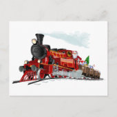 Cartoon kersttrein briefkaart (Voorkant)