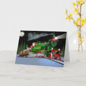 Cartoon kersttrein Briefkaart (Gele Bloem)