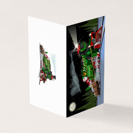 Cartoon kersttrein Briefkaart Kaart (Buitenkant)
