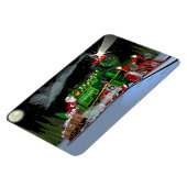 Cartoon kersttrein Briefkaart Magneet (Linkerzijde)